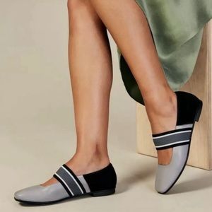 M. Gemi Ballare Leather and Suede Grey Black Shoe size 39.5